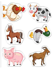 Kidz Valle Farm Animals Early Start 2 Piece Puzzles for Age 12 Months and Above