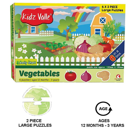 Kidz Valle Vegetables Early Start 2 Piece Puzzles for Age 12 Months and Above