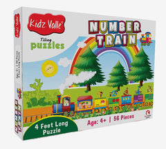 Kidz Valle Number Train 4 Feet Long 56 Pieces Jigsaw Puzzle for Age 4 Years and Above,