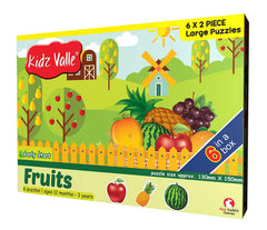 Kidz Valle Fruits Early Start 2 Piece Puzzles for Age 12 Months and Above