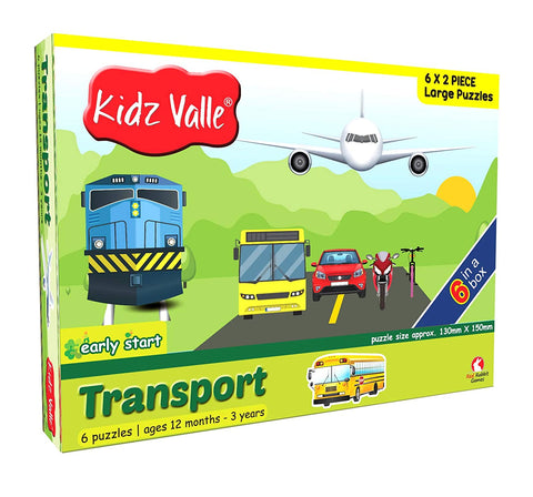 Kidz Valle Transport Early Start 2 Piece Puzzles for Age 12 Months and Above