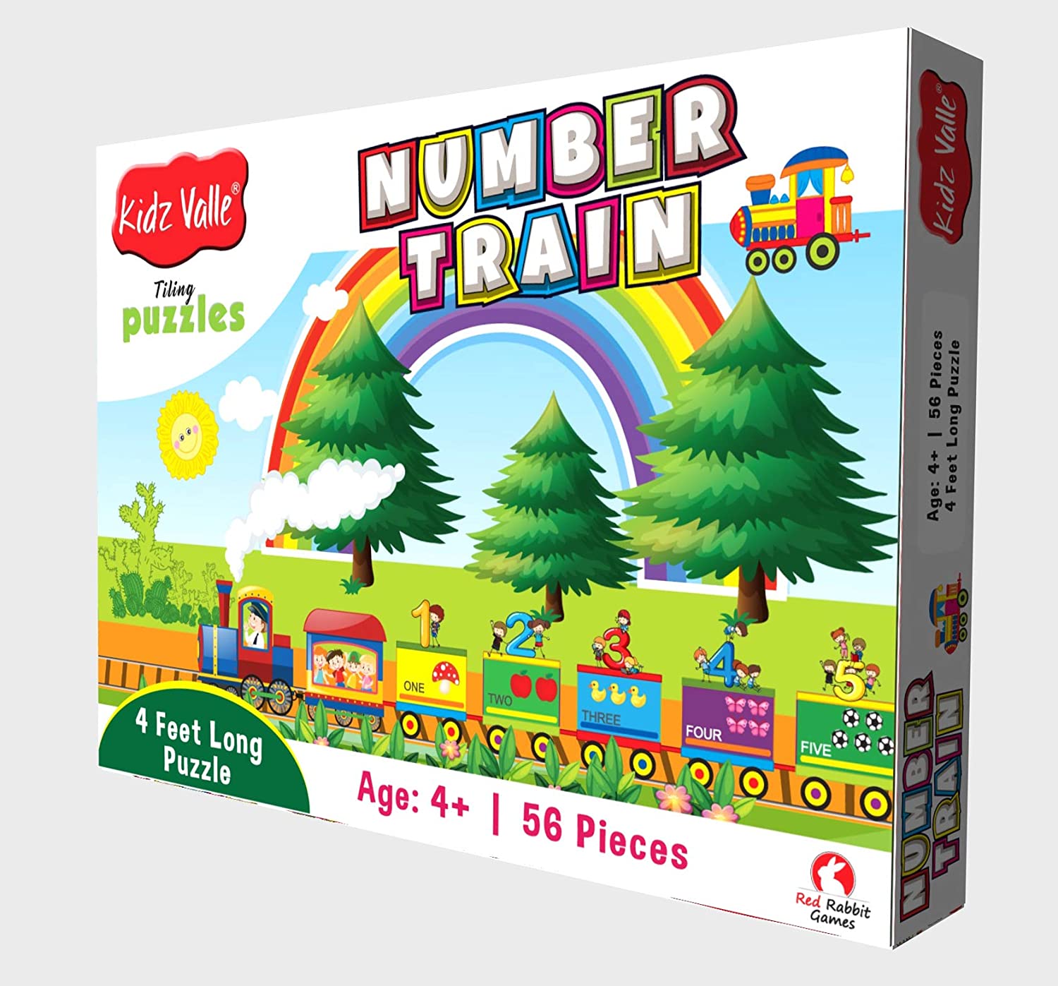 Kidz Valle Number Train 4 Feet Long 56 Pieces Jigsaw Puzzle for Age 4 Years and Above,