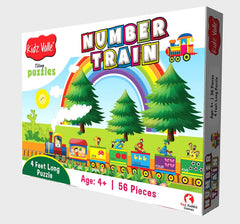 Kidz Valle Number Train 4 Feet Long 56 Pieces Jigsaw Puzzle for Age 4 Years and Above,