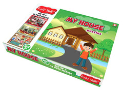 Kidz Valle My House Jigsaw Puzzle, Early Start Puzzles - Set of 3, 12 Piece Puzzles for Age 3 Years and Above, Size: 18.4 cm x 13.3 cm