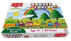 Kidz Valle Number Train 4 Feet Long 56 Pieces Jigsaw Puzzle for Age 4 Years and Above,