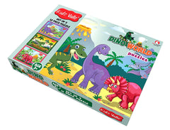 Kidz Valle Dino World Jigsaw Puzzle, Early Start Puzzles - Set of 3, 12 Piece Puzzles for Age 3 Years and Above, Size: 18.4 cm x 13.3 cm